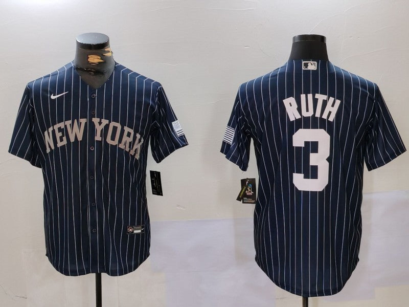 Men's New York Yankees Babe Ruth Navy Player Jersey