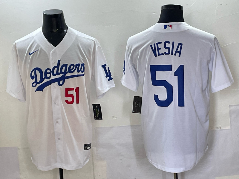Men's Los Angeles Dodgers Alex Vesia White Home Limited Player Jersey
