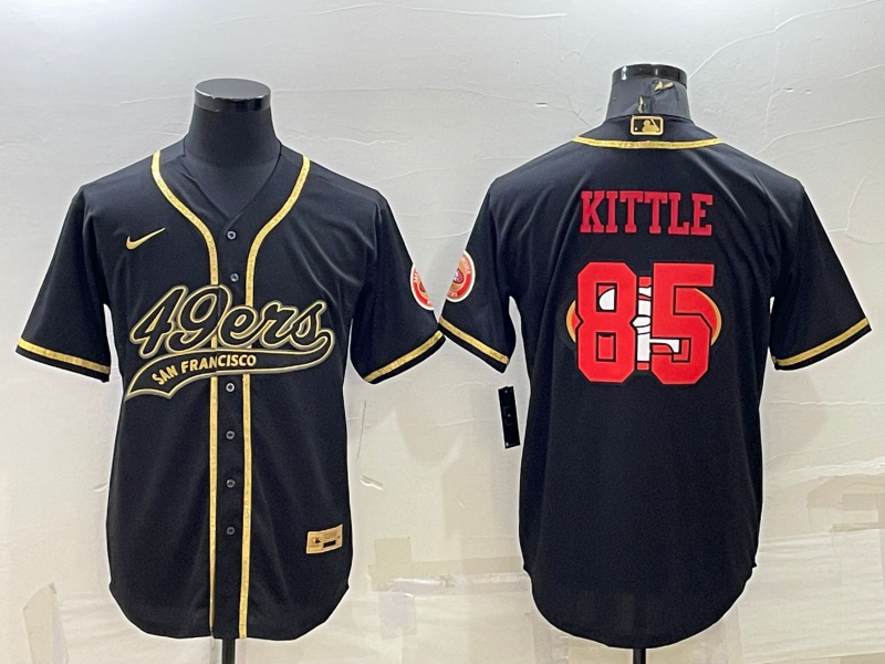 Men's San Francisco 49ers George Kittle Black Game Player Jersey Joint Edition