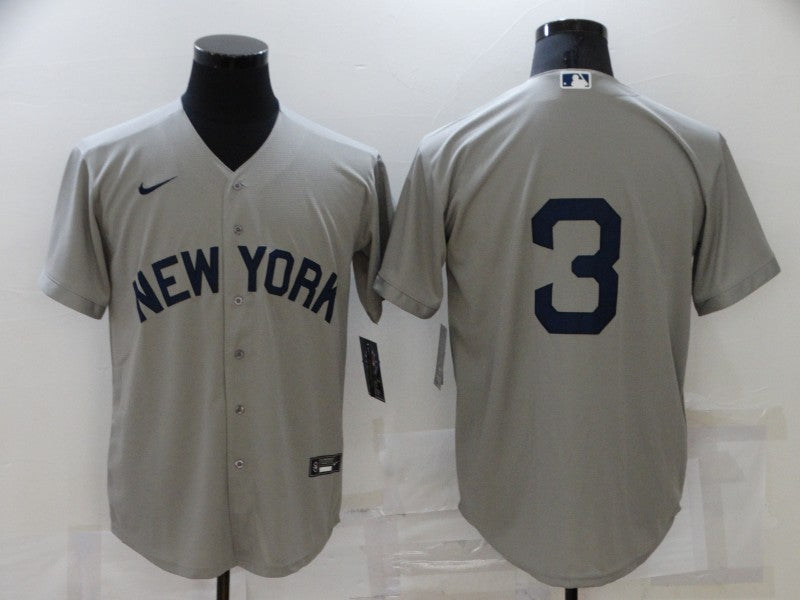 Men's New York Yankees Babe Ruth Gray Replica Player Name Jersey