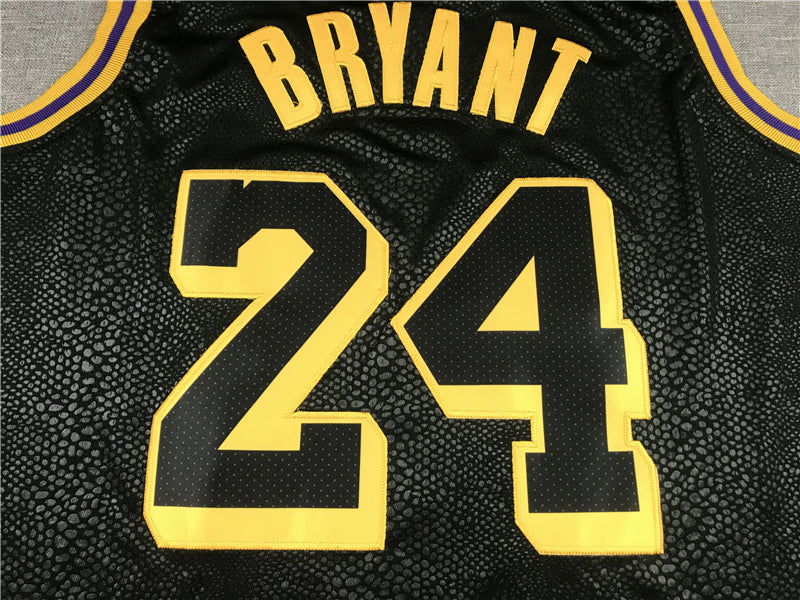 Men's Los Angeles Lakers Kobe Bryant -24 Black Mamba City Edition Swingman Jersey Black