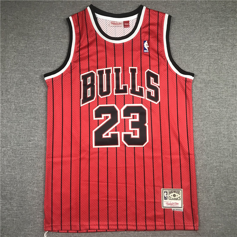 Men's Chicago Bulls Michael Jordan Red Hardwood Classics Authentic Jersey