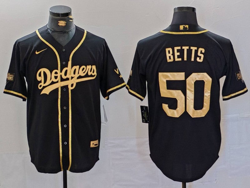 Men's Los Angeles Dodgers Mookie Betts Black Player Jersey