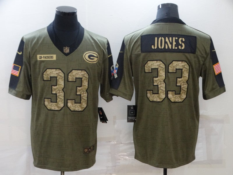 Men's Green Bay Packers Aaron Jones Brown Player Game Jersey