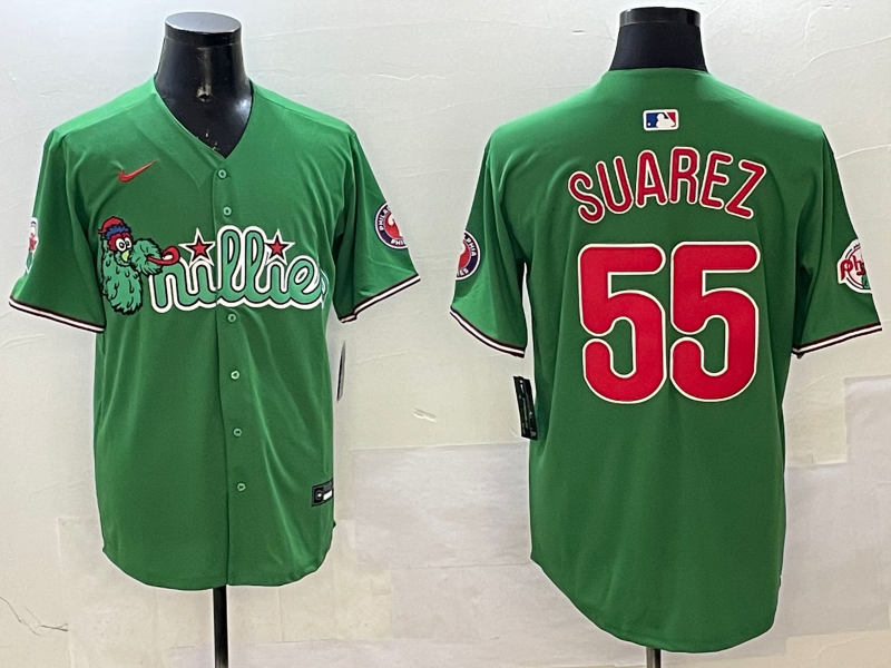 Men's Philadelphia Phillies Ranger Suarez Green Replica Team Jersey