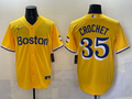 Men's Boston Red Sox Garrett Crochet Gold City Connect Player Jersey