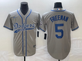 Men's Los Angeles Dodgers Freddie Freeman Gray Player Jersey Joint Edition