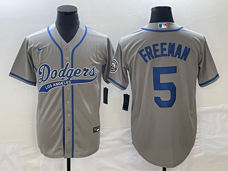 Men's Los Angeles Dodgers Freddie Freeman Gray Player Jersey Joint Edition