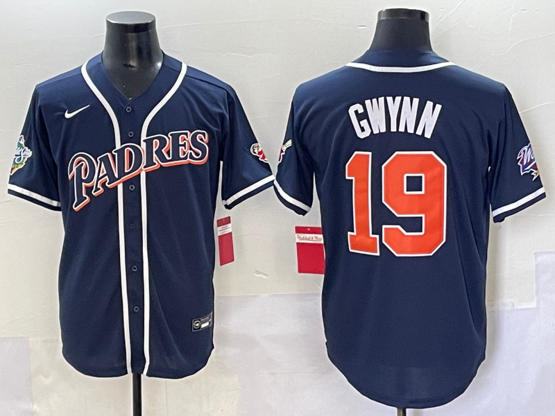 Men's San Diego Padres Tony Gwynn Navy Stitched Jersey