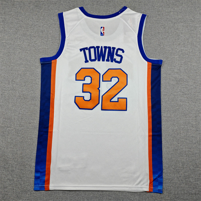 Men's New York Knicks Karl-Anthony Towns White 2025/26 Swingman Jersey - City Edition