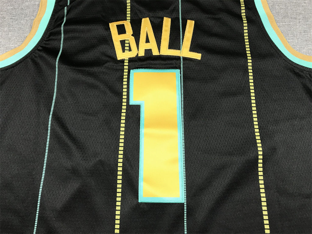 Men's Charlotte Hornets LaMelo Ball Black 2022/23 Swingman Jersey - City Edition