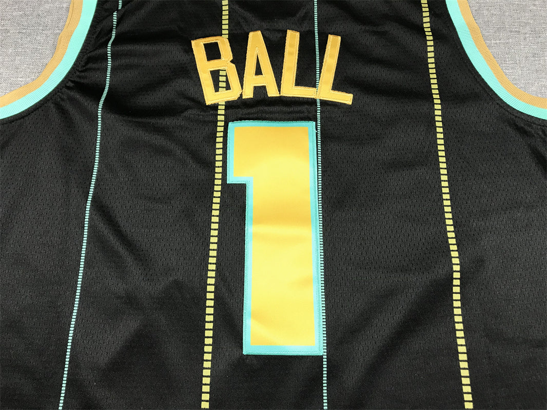 Men's Charlotte Hornets LaMelo Ball Black 2022/23 Swingman Jersey - City Edition