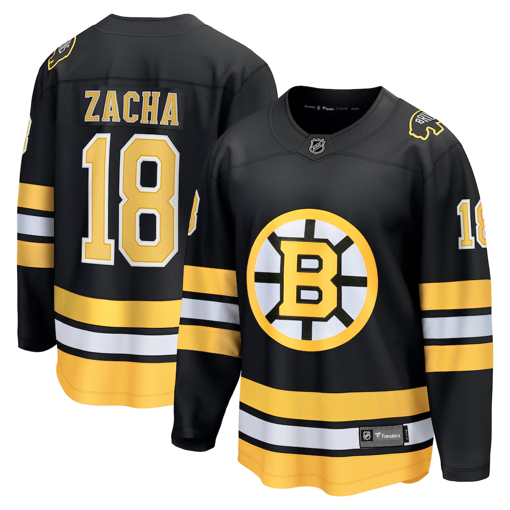 Men's Boston Bruins Pavel Zacha Fanatics Black Jersey