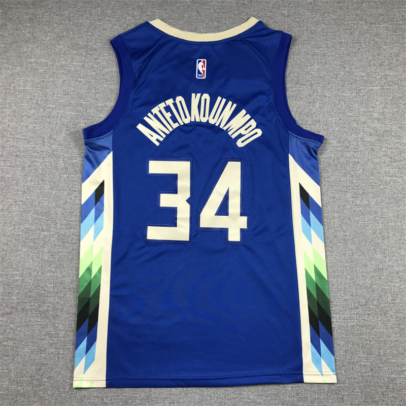 Men's Milwaukee Bucks Giannis Antetokounmpo Royal 2022/23 Swingman Jersey - City Edition