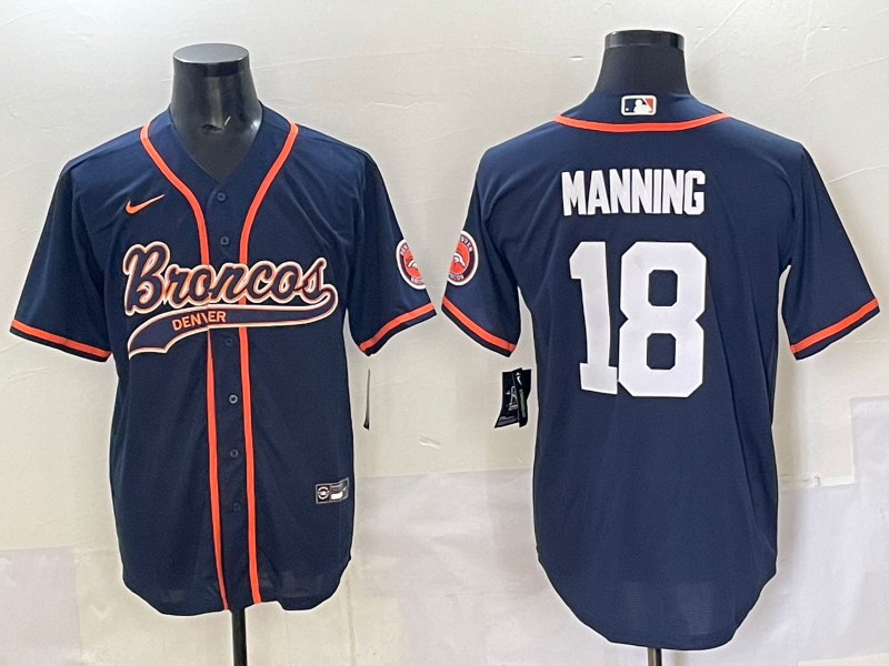 Men's Denver Broncos Peyton Manning Navy Game Player Jersey