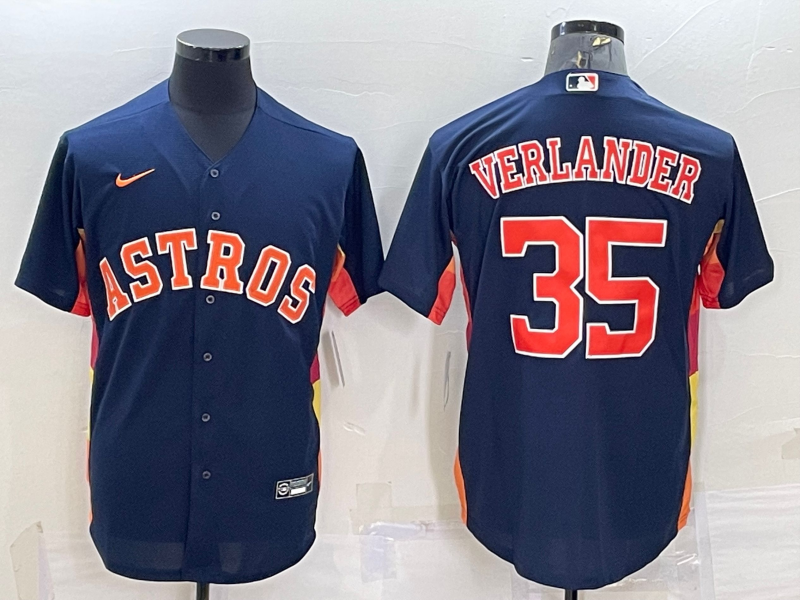 Men's Houston Astros Justin Verlander Navy Alternate Replica Player Name Jersey