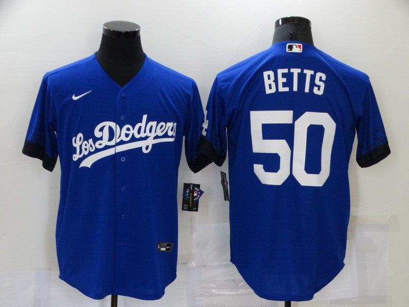 Men's Los Angeles Dodgers Mookie Betts Blue Stitched Jersey