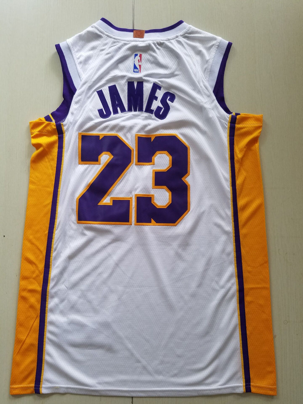 Men's Los Angeles Lakers LeBron James NBA White Swingman Jersey