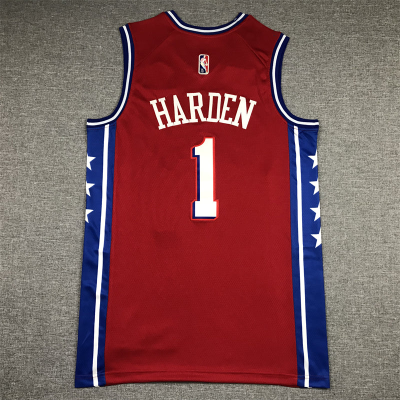 Men's Philadelphia 76ers James Harden Red Fastbreak Replica Player Jersey