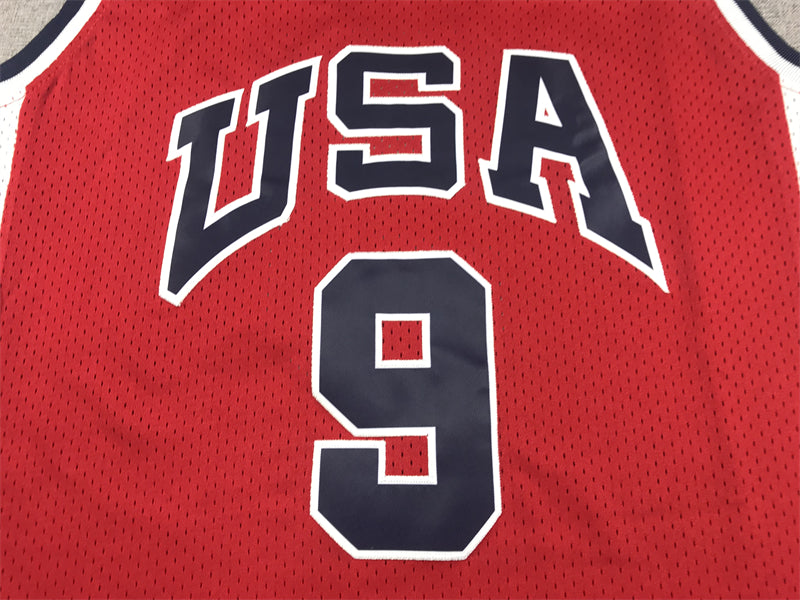 Men's Michael Jordan Red USA Dream Team Olympics Jersey