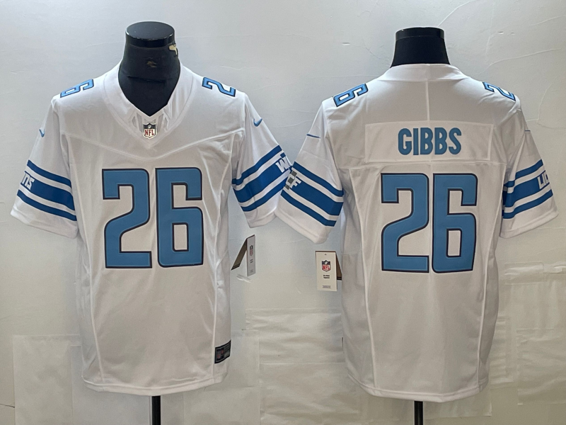 Men's Detroit Lions Jahmyr Gibbs White Player Game Jersey