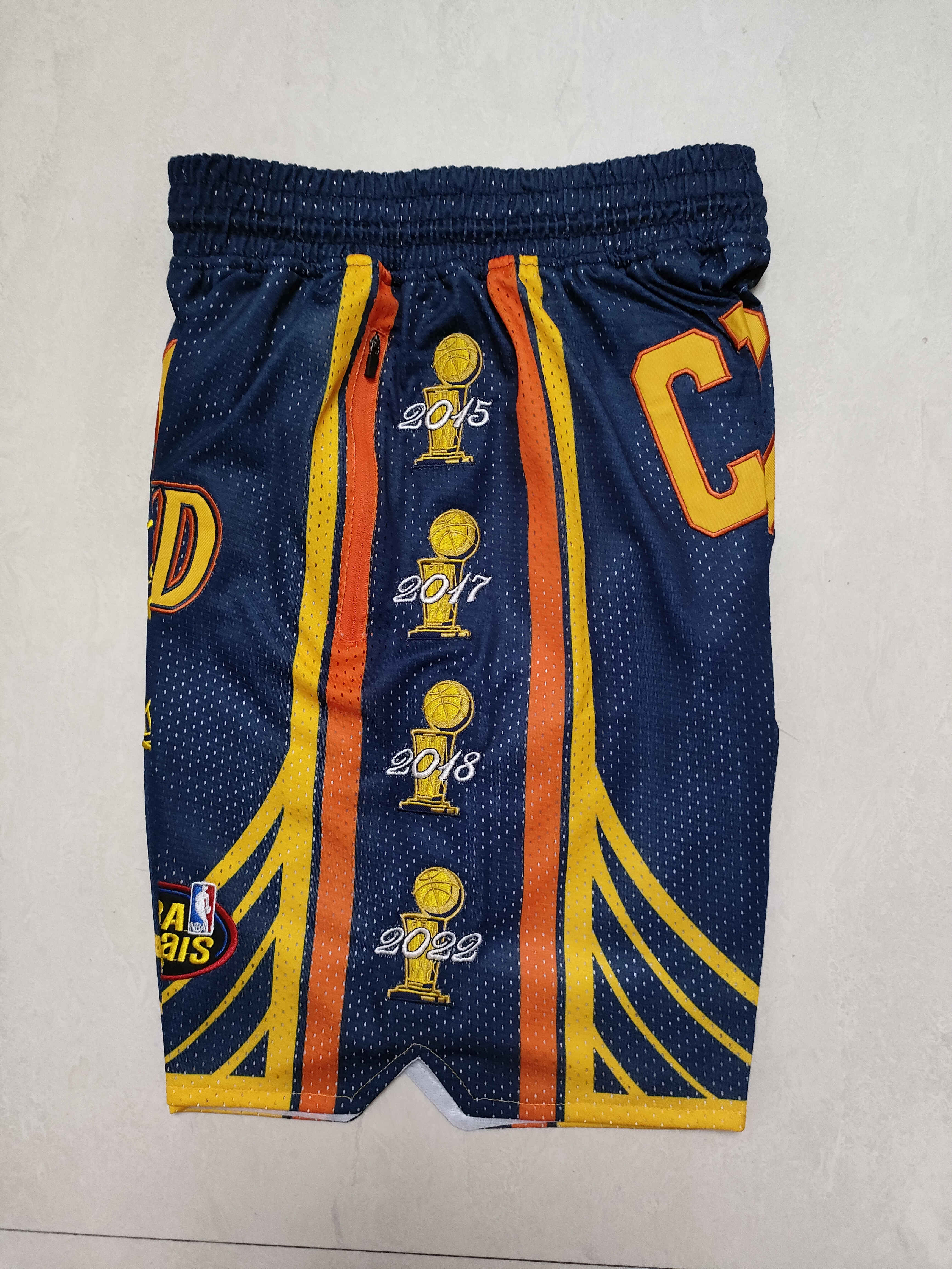 Men's Golden State Warriors Pocket Dark Blue Basketball Shorts
