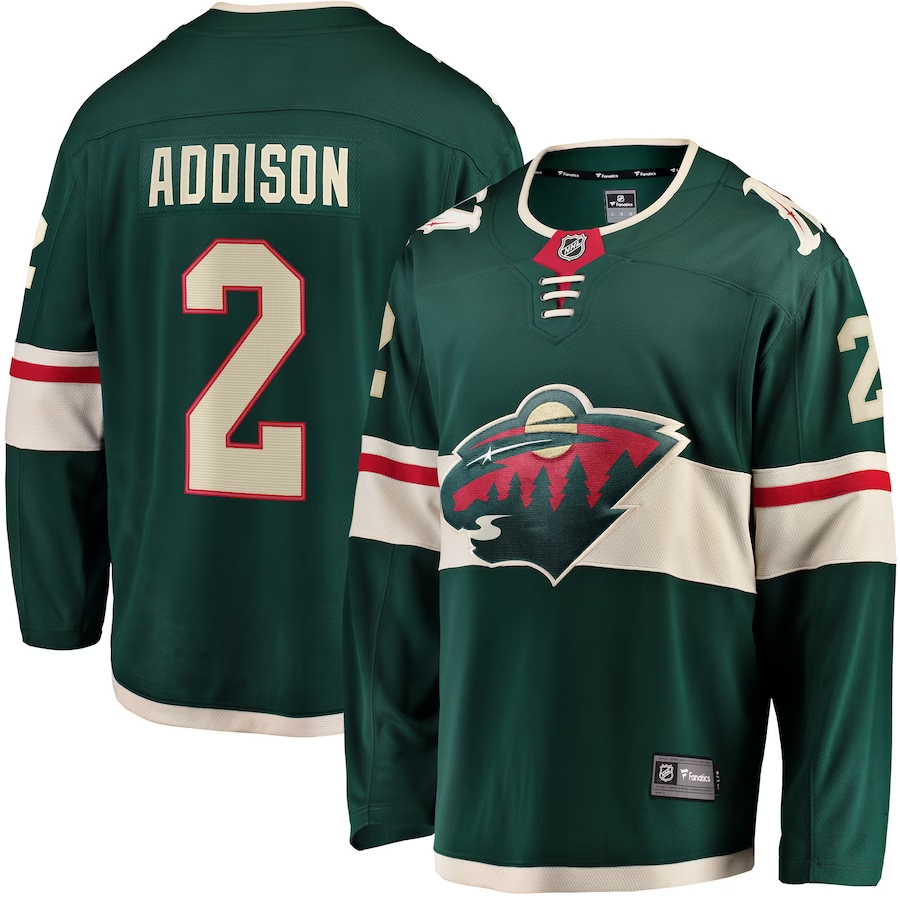 Men's Minnesota Wild Calen Addison Green Home Breakaway Player Jersey
