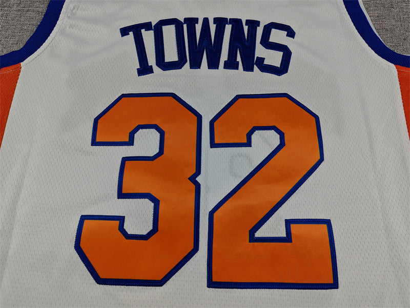 Men's New York Knicks Karl-Anthony Towns White 2025/26 Swingman Jersey - City Edition