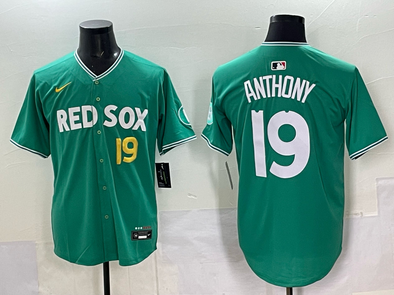 Men's Boston Red Sox Roman Anthony Green 2025 City Connect Replica Player Jersey