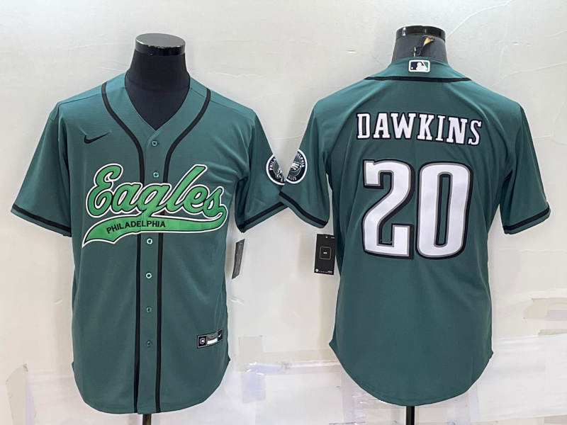 Men's Philadelphia Eagles Brian Dawkins Midnight Green Game Jersey Joint Edition