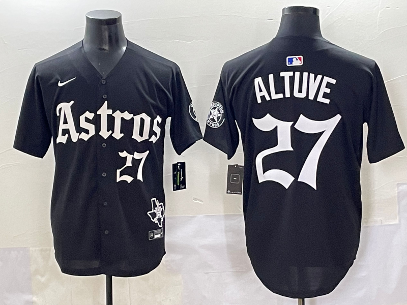 Men's Houston Astros Jose Altuve Black Team Player Jersey