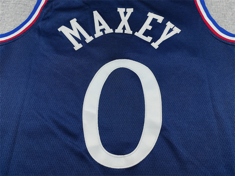 Men's Philadelphia 76ers Tyrese Maxey Navy 2025/26 Swingman Jersey - City Edition