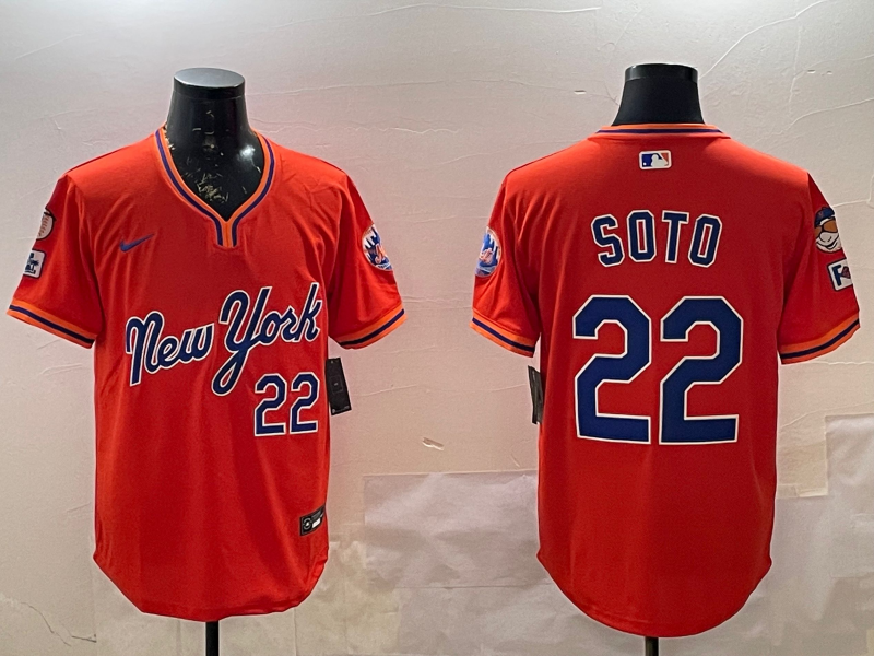 Men's New York Mets Juan Soto Orange Replica Player Jersey