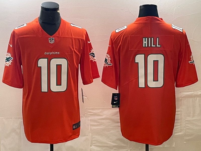 Men's Miami Dolphins Tyreek Hill Orange Game Jersey