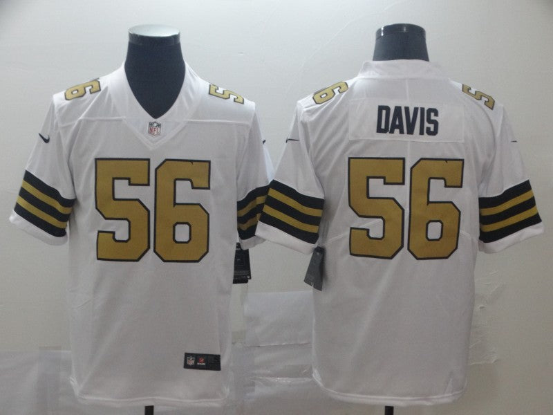 Men's New Orleans Saints Demario Davis White Player Game Jersey