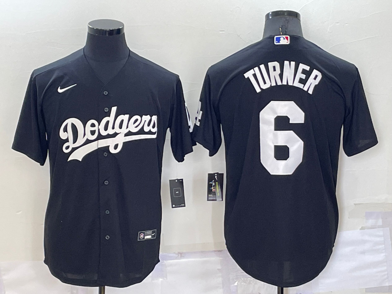 Men's Los Angeles Dodgers Trea Turner Black Replica Baseball Jersey