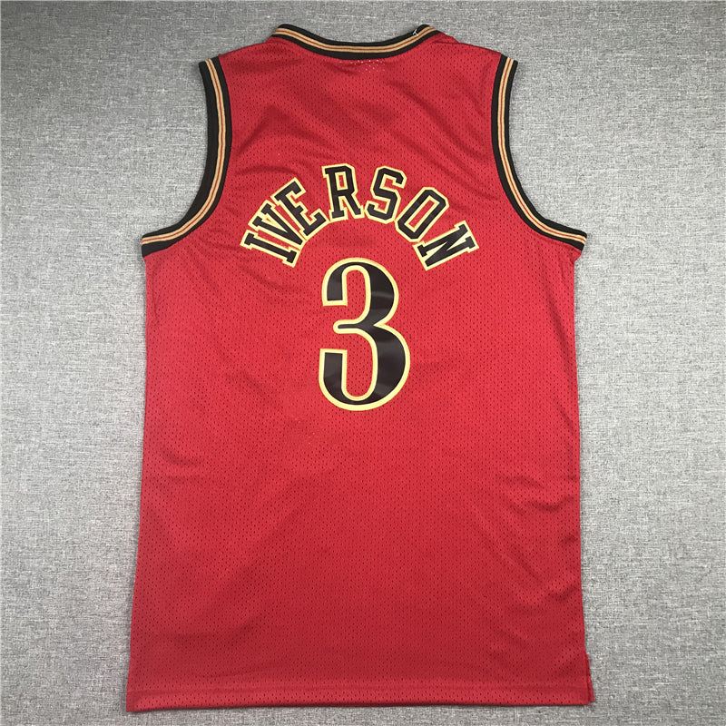 Men's Philadelphia 76ers Allen Iverson Red Hardwood Classics Swingman Jersey