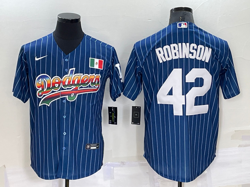 Men's Los Angeles Dodgers Jackie Robinson Blue Fashion Stitched Jersey