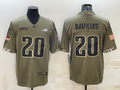 Men's Philadelphia Eagles Brian Dawkins Olive 2022 Salute To Service Limited Jersey