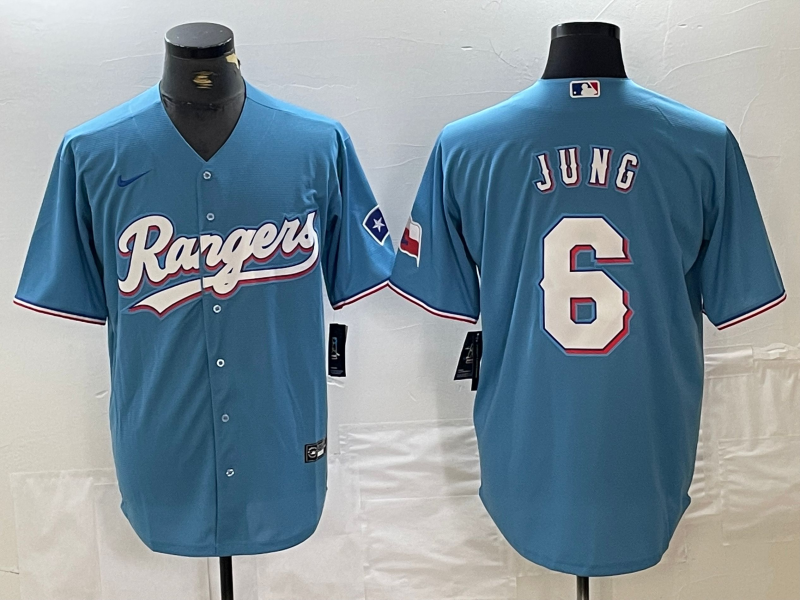 Men's Texas Rangers Josh Jung Blue Replica Player Jersey