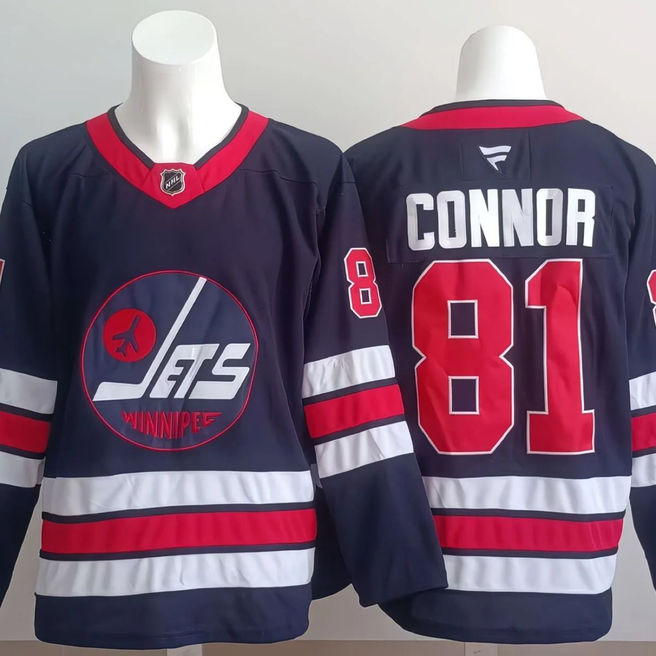 Men's Winnipeg Jets Kyle Connor Fanatics Navy Player Jersey