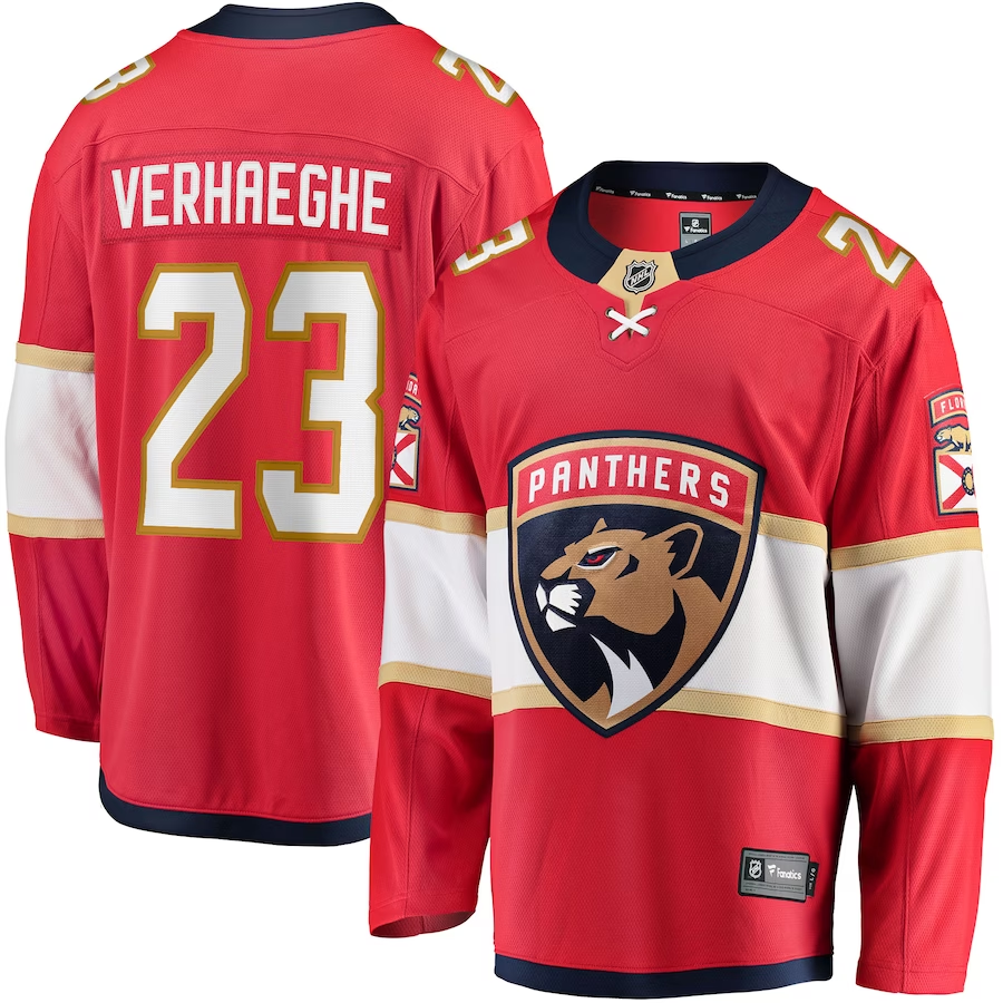 Men's Florida Panthers Carter Verhaeghe Red Player Jersey