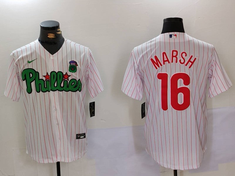 Men's Philadelphia Phillies Brandon Marsh White Limited Player Jersey