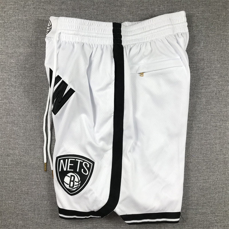 Men's Brooklyn Nets White Pocket Shorts