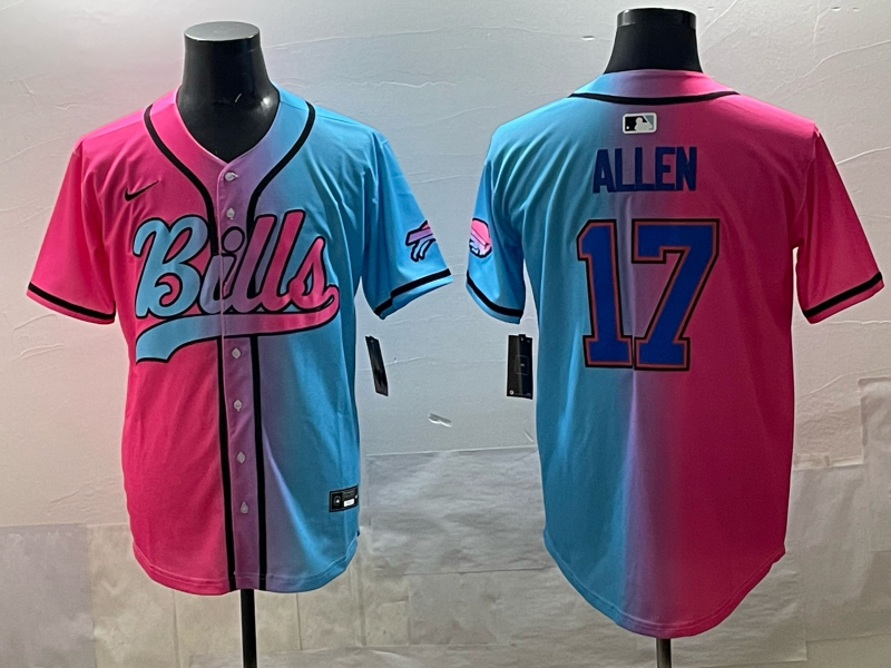 Men's Buffalo Bills Josh Allen Pink/Blue Game Jersey
