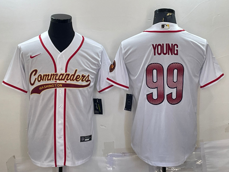 Men's Washington Commanders Chase Young White Game Jersey Joint Edition
