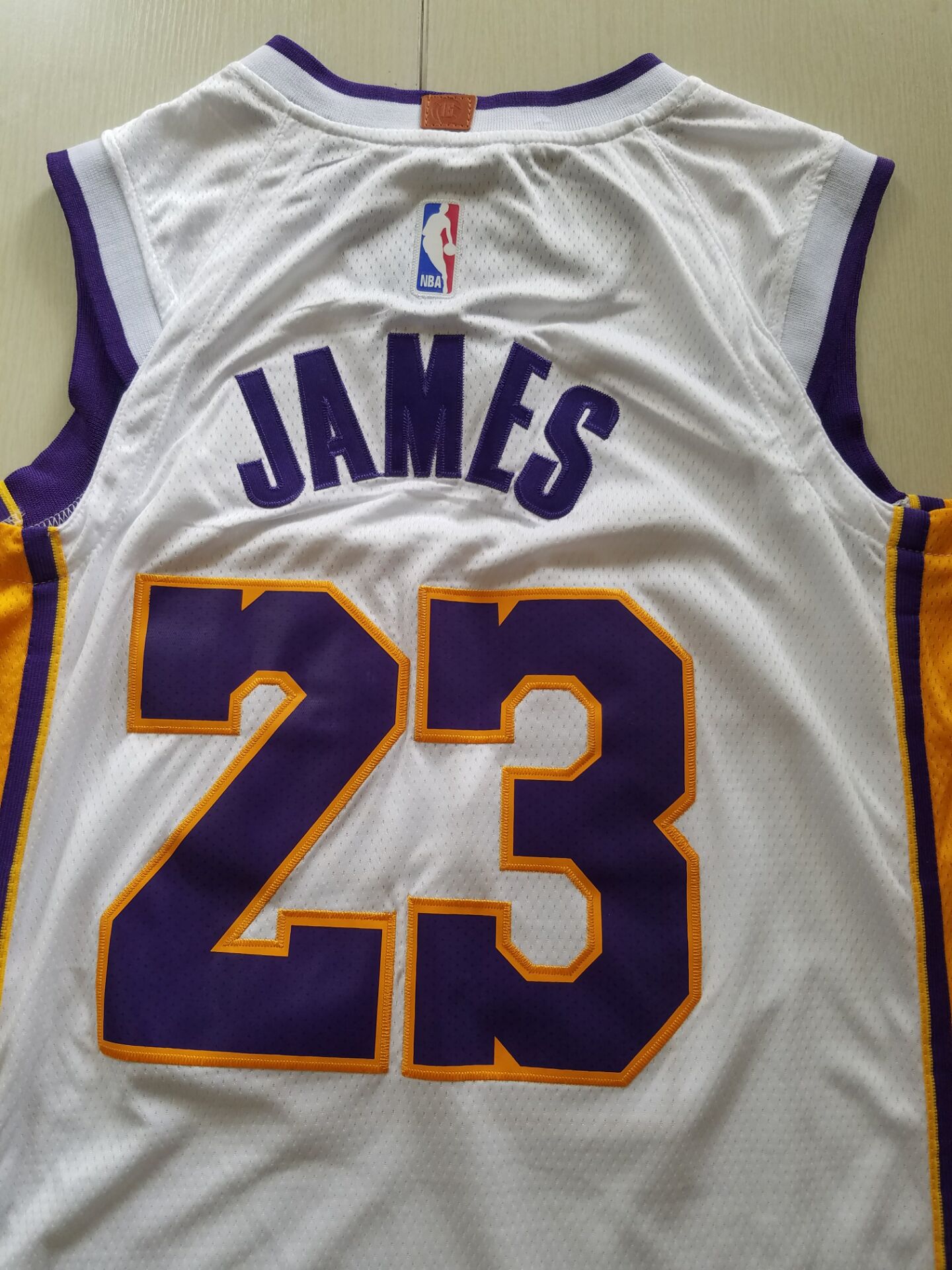 Men's Los Angeles Lakers LeBron James NBA White Swingman Jersey