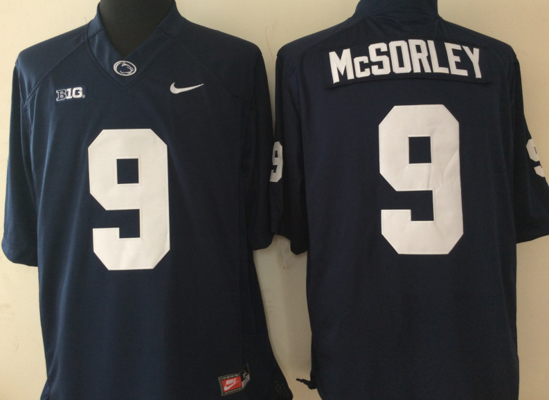 Men's Penn State Nittany Lions Trace McSorley Navy Team Game Jersey