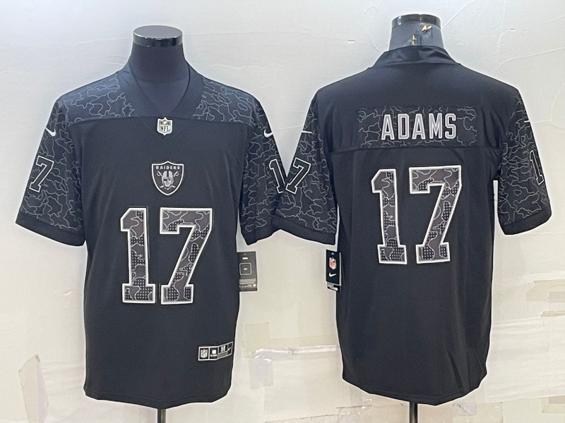 Men's Las Vegas Raiders Davante Adams Black RFLCTV Limited Jersey