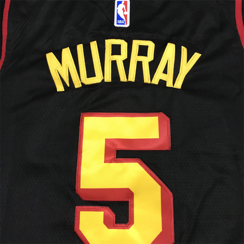 Men's Atlanta Hawks Dejounte Murray Black Swingman Jersey - Statement Edition